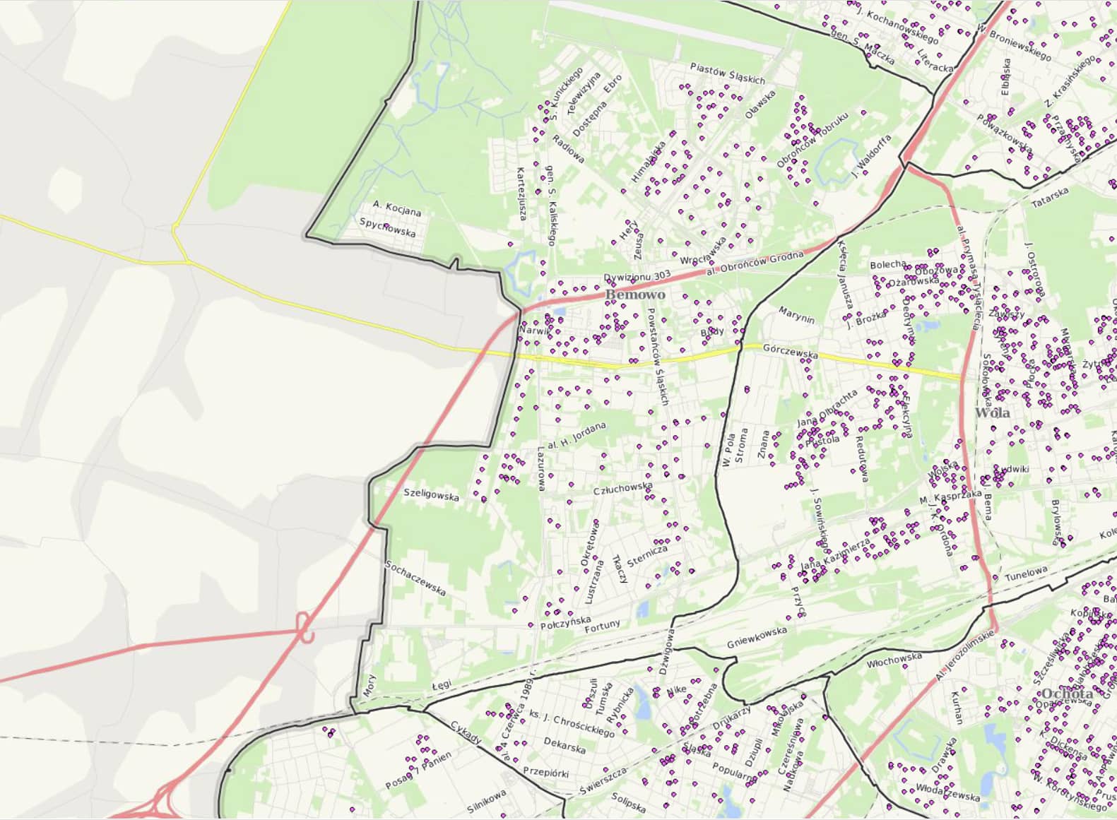 Bemowo - mapa dzielnicy